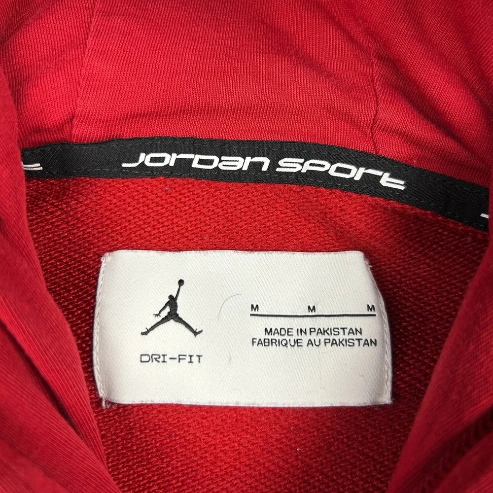 Jordan Sport Crossover Hoodie Mens M Red Dri-FIT Jumpman Pullover Cotton Blend